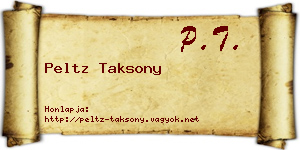 Peltz Taksony névjegykártya